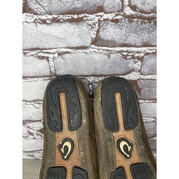 Olukai Akepa Moc Brown Leather Boat Slip On Moccasin Loafer Shoes Men 9M US/42EU - Picture 8 of 16